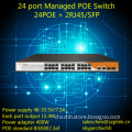 24port managed poe switch with 400w internal power 2sfp/rj45 port